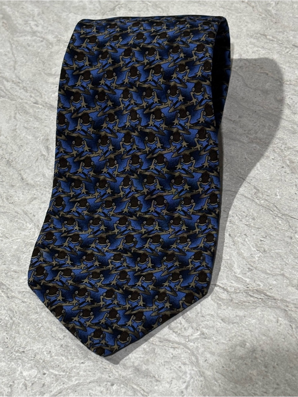 The Nature Conservancy Red Eyed Tree Frog Silk Tie Novelty Preservation Blue